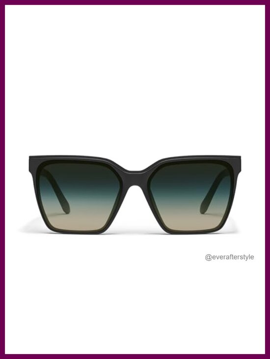 Quay Level Up Square Sunglasses Women Metal Brow Bar UV Protection
